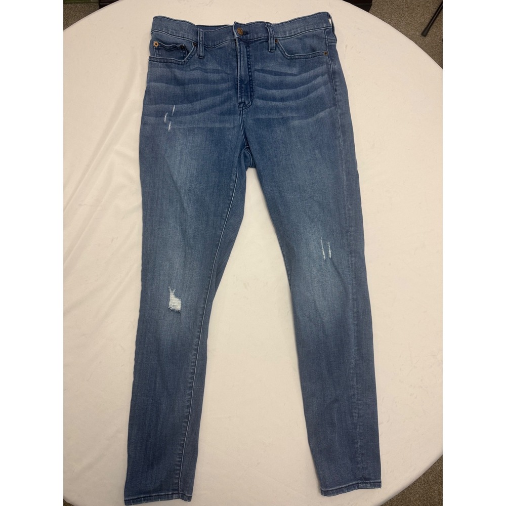 J.Crew Womens High Rise Skinny Jeans Blue Distressed H4496 Size 31